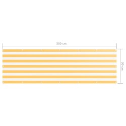 Écran de balcon Blanc et jaune 90x300 cm Tissu Oxford 