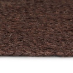 Tapis fait à la main Jute Rond 90 cm Marron 