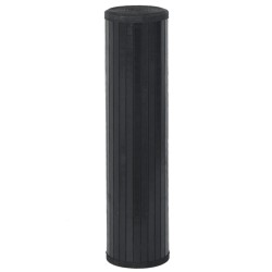 Tapis rectangulaire noir 60x400 cm bambou 