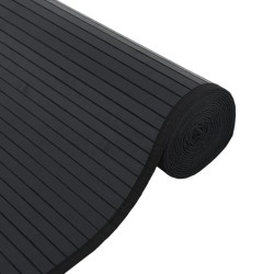 Tapis rectangulaire noir 60x400 cm bambou 