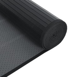 Tapis rectangulaire noir 60x400 cm bambou 