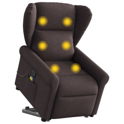 Fauteuil inclinable de massage Marron foncé Tissu 