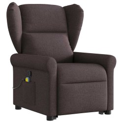Fauteuil inclinable de massage Marron foncé Tissu 
