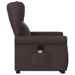 Fauteuil inclinable de massage Marron foncé Tissu 