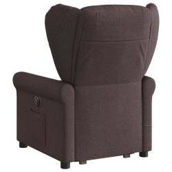 Fauteuil inclinable de massage Marron foncé Tissu 