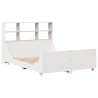 Lit bibliothèque sans matelas blanc 120x200 cm bois massif 