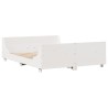 Lit bibliothèque sans matelas blanc 120x200 cm bois massif 