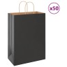 Sacs en papier 50 pcs avec poignées noir 32x17x44 cm 