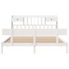 Lit bibliothèque sans matelas blanc 200x200 cm bois pin massif 