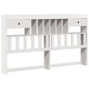 Lit bibliothèque sans matelas blanc 200x200 cm bois pin massif 