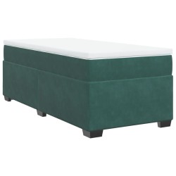 Sommier à lattes de lit avec matelas Vert foncé 100x200 cm 