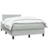 Sommier à lattes de lit et matelas gris clair 120x210cm velours 