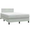 Sommier à lattes de lit et matelas gris clair 120x210cm velours 