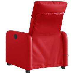 Fauteuil de massage inclinable électrique rouge similicuir 