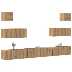 Ensemble de meuble TV mural 7 pcs chêne artisanal 