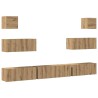 Ensemble de meuble TV mural 7 pcs chêne artisanal 