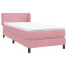 Sommier à lattes de lit avec matelas rose 100x210 cm velours 