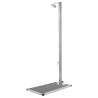 Douche de jardin avec base gris 220 cm Acier inoxydable 
