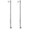 Douche de jardin avec base gris 220 cm Acier inoxydable 