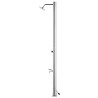 Douche de jardin avec base gris 220 cm Acier inoxydable 