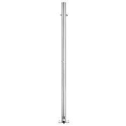 Douche de jardin avec base gris 220 cm Acier inoxydable 