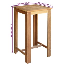 Table et chaises de bar 3 pcs Bois d'acacia massif 