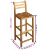 Table et chaises de bar 3 pcs Bois d'acacia massif 