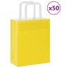 Sacs en papier 50 pcs avec poignées jaune 18x8x22 cm 
