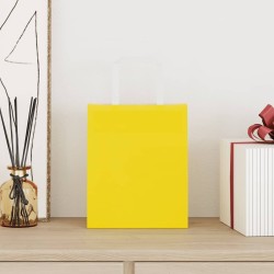 Sacs en papier 50 pcs avec poignées jaune 18x8x22 cm 