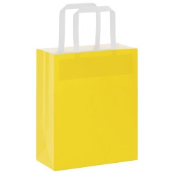 Sacs en papier 50 pcs avec poignées jaune 18x8x22 cm 