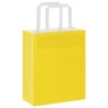 Sacs en papier 50 pcs avec poignées jaune 18x8x22 cm 