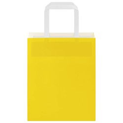 Sacs en papier 50 pcs avec poignées jaune 18x8x22 cm 