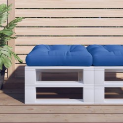 Coussin de palette bleu 58x58x10 cm tissu 