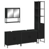 Ensemble de meubles salle de bain 4 pcs noir bois d'ingénierie 
