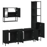 Ensemble de meubles salle de bain 4 pcs noir bois d'ingénierie 