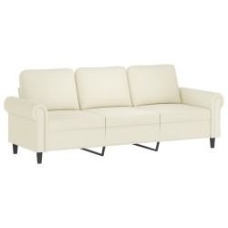 Canapé à 3 places avec repose-pieds Crème 180 cm Velours 