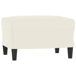 Canapé à 3 places avec repose-pieds Crème 180 cm Velours 