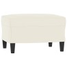 Canapé à 3 places avec repose-pieds Crème 180 cm Velours 