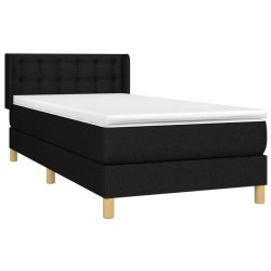 Sommier à lattes de lit avec matelas Noir 90x200 cm Tissu 