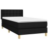 Sommier à lattes de lit avec matelas Noir 90x200 cm Tissu 