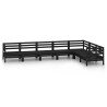 Salon de jardin 7 pcs Bois de pin massif Noir 