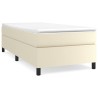 Sommier à lattes de lit avec matelas Crème 90x200 cm Similicuir 