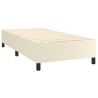 Sommier à lattes de lit avec matelas Crème 90x200 cm Similicuir 
