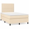 Sommier à lattes de lit avec matelas crème 120x190 cm tissu 