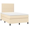 Sommier à lattes de lit avec matelas crème 120x190 cm tissu 