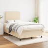Sommier à lattes de lit avec matelas crème 120x190 cm tissu 