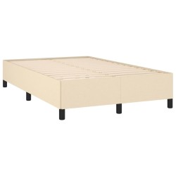 Sommier à lattes de lit avec matelas crème 120x190 cm tissu 