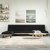 Canapé-lit en forme de L noir 255x140x70 cm tissu 