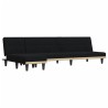 Canapé-lit en forme de L noir 255x140x70 cm tissu 