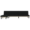 Canapé-lit en forme de L noir 255x140x70 cm tissu 
